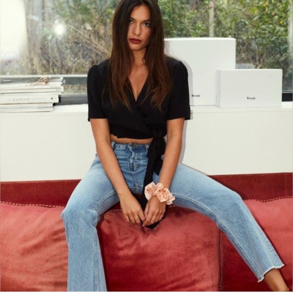 Rouje Benedicte wrap blouse in black